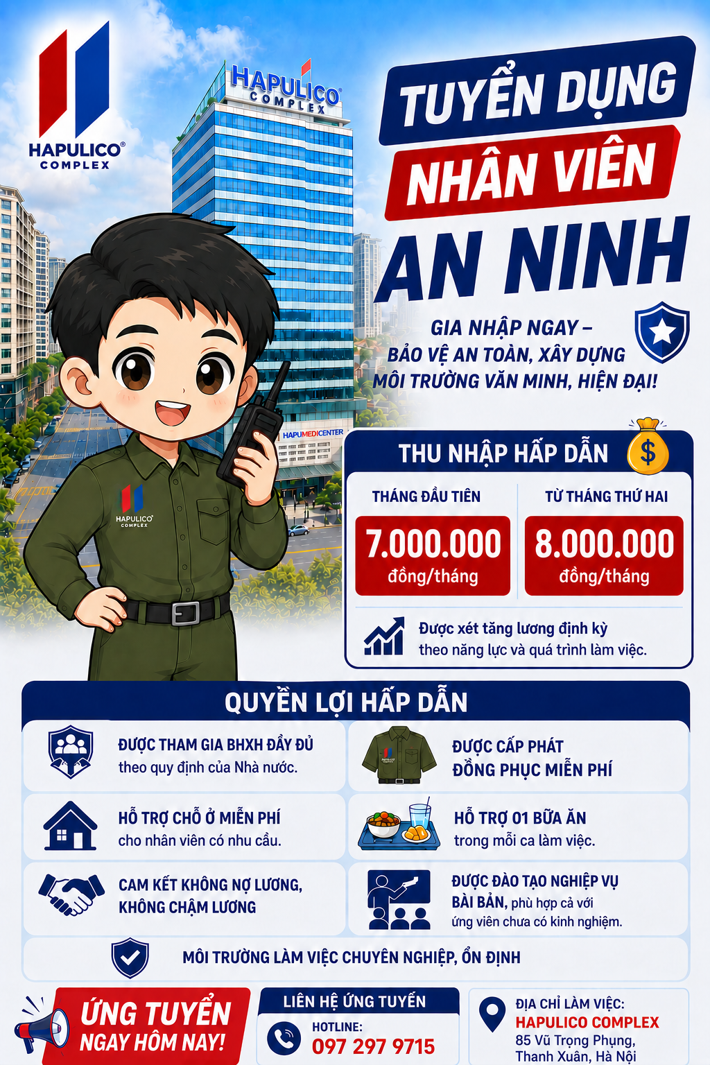 Đồng hành cùng Hapulico xây dựng môi trường sống an toàn, chuyên nghiệp - Gia nhập ngay đội ngũ An ninh tại Hapulico