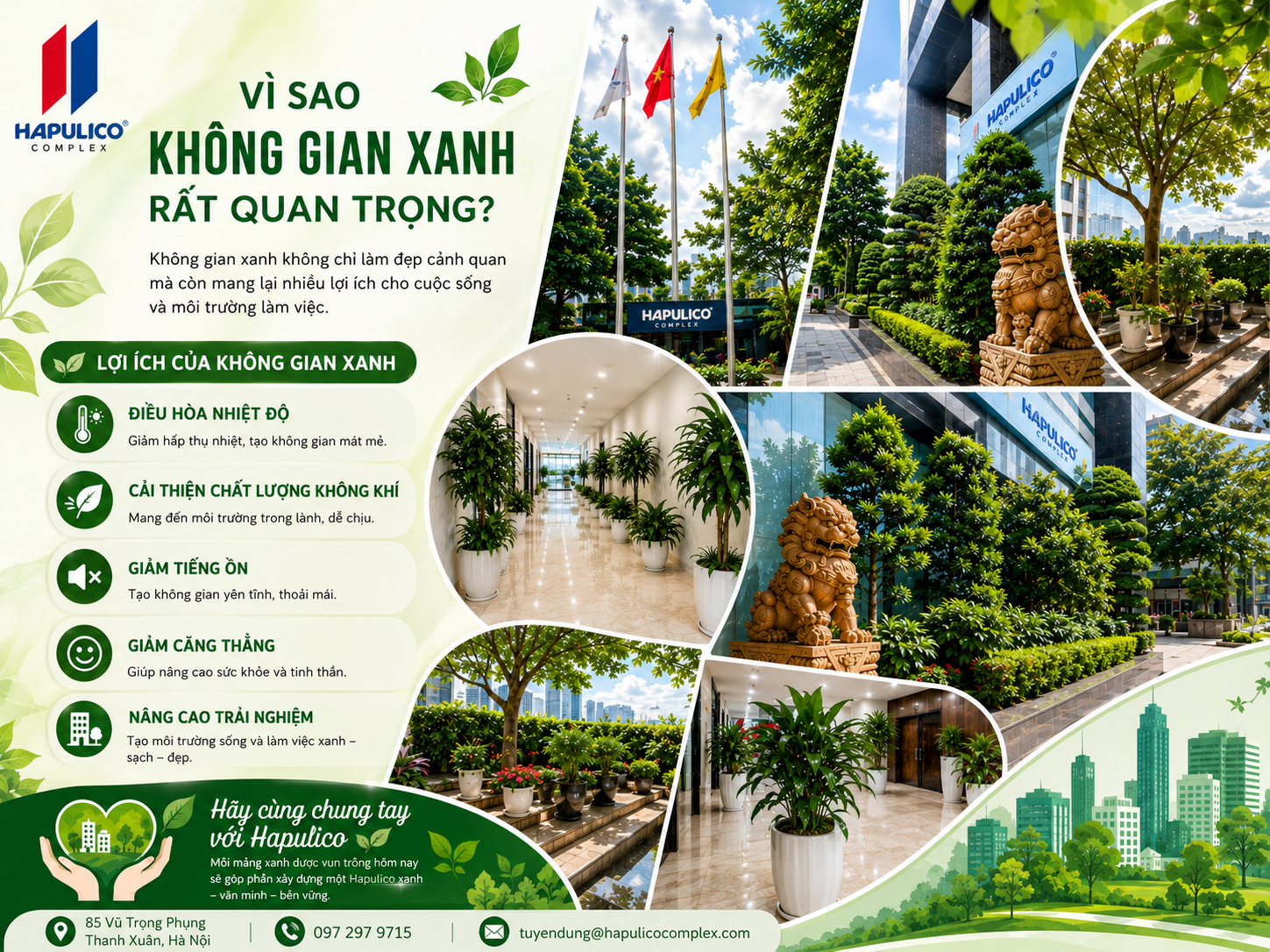 HAPULICO CHÚ TRỌNG KIẾN TẠO KHÔNG GIAN XANH GIỮA LÒNG ĐÔ THỊ