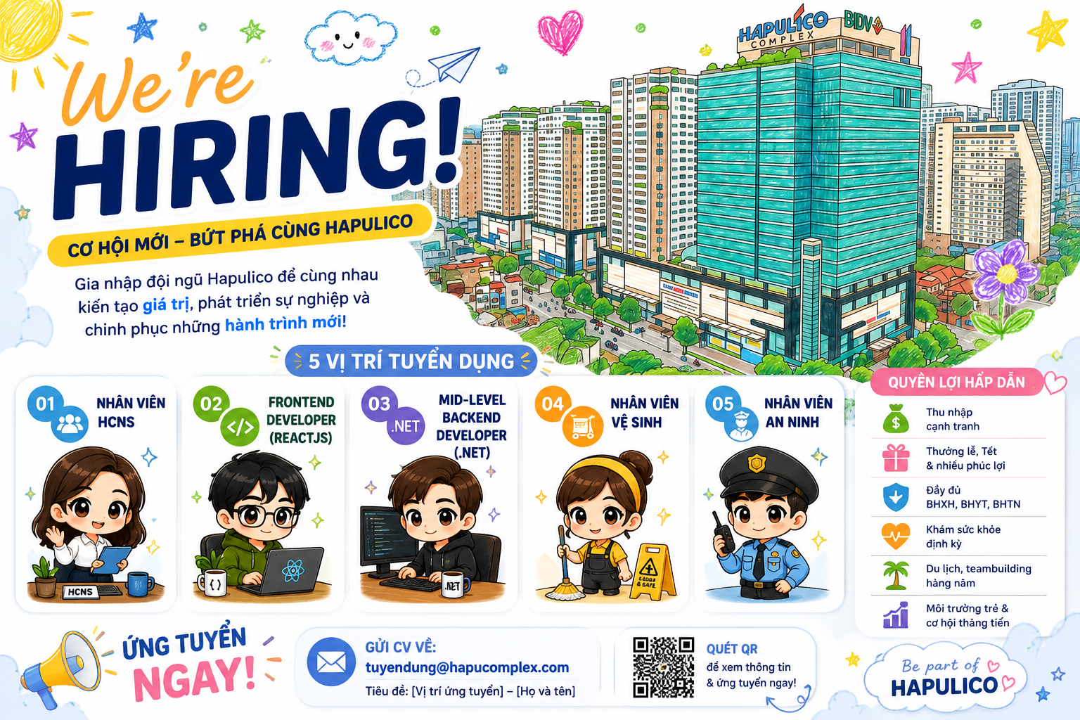 HAPULICO TUYỂN DỤNG THÁNG 08/2026 – CƠ HỘI MỚI, ĐỒNG HÀNH CÙNG PHÁT TRIỂN